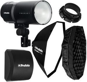Profoto B10X Plus Off-Camera Flash & Continuous Light Kit - Wireless Studio Lighting Powerhouse - Compact & Portable Bundle with 3-Feet Softbox, Softgrid, Speedring and Profoto Accessories (5 Items)