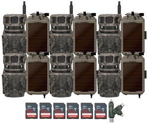 Stealth Cam Revolver 40MP Pro 360 Degree Cellular Trail Camera (6-Pack) Bundle with Sol-Pak Solar Battery (6-Pack), 32GB Ultra SDHC UHS-I Memory Card (6-Pack), and SD USB 2.0 Card Reader (19 Items)
