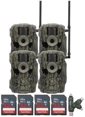 Stealth Cam 36MP Fusion Max Cellular Trail Camera with 80-Feet Detection Range (2-Pack) x 2 Bundle with 4-In-1 Card Reader and 32GB Ultra SDHC UHS-I Memory Card (4-Pack) (7 Items)
