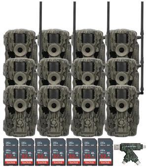 Stealth Cam 36MP Fusion Max Cellular Trail Camera with 80-Feet Detection Range (2-Pack) x 6 Bundle with 4-In-1 Card Reader and 32GB Ultra SDHC UHS-I Memory Card (12-Pack) (17 Items)