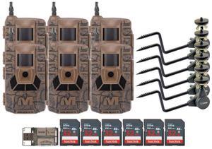 Muddy Matrix 36MP Imaging Cellular Trail Camera with On Demand Photo (Mud, 6-Pack) Bundle with Trail Camera Holder (6-Pack), 32GB UHS-I Memory Card (6-Pack), and USB 2.0 Card Reader (19 Items)