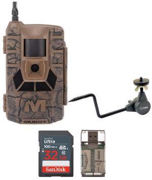 Muddy Matrix 36MP Imaging Cellular Trail Camera with On Demand Photo (Mud) Bundle with Trail Camera Holder, 32GB UHS-I Memory Card, and USB 2.0 Card Reader (4 Items)