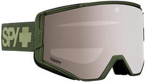 SPY+ Optic ACE Protective Snow Goggles with Happy Bronze with Silver Spectra Mirror, Anti-Scratch Coating, and Triple-Layer Isotron Face Foam (Monochrome Olive Frame)
