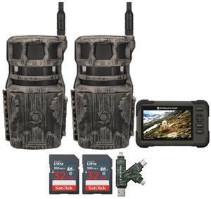 Stealth Cam Revolver 40MP Pro 360 Degree Cellular Trail Camera (2-Pack) Bundle with SD Card Reader-Viewer, 32GB SDHC UHS-I Memory Card (2-Pack), and SD USB 2.0 Card Reader (6 Items)