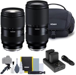 Tamron 50-300mm F4.5-6.3 Di III VC VXD Lens for Sony E-Mount (Model A069S) Bundle with 28-75mm Zoom Lens, 2000mAh Li-ion Batteries (2-Pack), and Camera System Gadget Bag with Accessory Kit (4 Items)