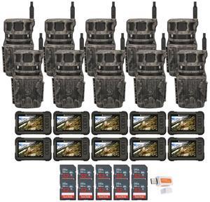 Stealth Cam Revolver 36MP 360-Degree Cellular Trail Camera (10-Pack) Bundle with Stealth Cam SD Card Reader and Viewer (10-Pack), 32GB Memory Card (10-Pack), and Reader and Writer (31 Items)