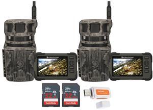 Stealth Cam Revolver 36MP 360-Degree Cellular Trail Camera (2-Pack) Bundle with Stealth Cam SD Card Reader and Viewer (2-Pack), 32GB Memory Card (2-Pack), and Reader and Writer (7 Items)