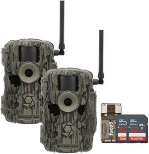 Stealth Cam 36MP Fusion Max Cellular Trail Camera with 80 Feet Detection Range 2-Pack with Two 32GB Memory Cards and Card Reader (5 Items)