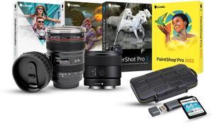 Sony E 11mm F1.8 APS-C Ultra Wide Angle Prime Lens for Landscapes and Architecture Bundle with Editing Software, 64GB Memory Card, Lens Mug, Memory Card Storage and Card Reader (5 Items)