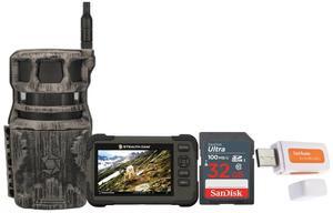 Stealth Cam Revolver 36MP 360-Degree Cellular Trail Camera with 1/4-Inch Threaded Mount Bundle with Stealth Cam SD Card Reader and Viewer, 32GB Memory Card, and Card Reader (4 Items)