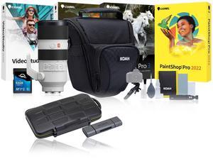Sony FE 70-200mm f/2.8 GM OSS Lens - Fast Telephoto Zoom with Optical Image Stabilization Bundle with with 64GB Memory Card, Editing Software, Camera Case, and Accessories (5 Items)