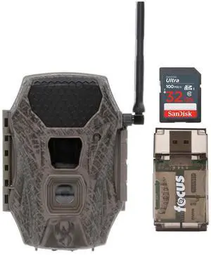 Wildgame Innovations Terra Cell XT 24MP Cellular Dual Network Trail Camera with 21 LEDs Bundle with 32GB Ultra SDHC UHS-I Memory Card and 4-In-1 USB Card Reader (Black) (3 Items)