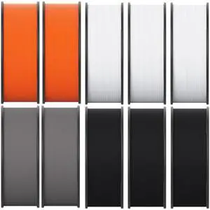 MakerBot 900-0116A Sketch Onyx Black, Stone White, Gray, and Orange Tough PLA Filament for Sketch 3D Printers (10-Pack)