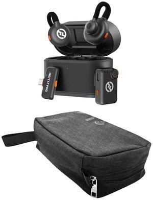 Hollyland Lark M2S Mini Wireless Combo Microphone System Bundle with Maxell Folding Storage Travel Case