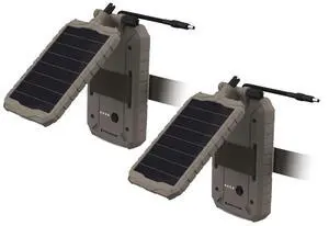 Stealth Cam Sol-Pak 3000mAh Solar Battery Pack with Adjustable T-Swivel Brackets, Durable ABS Housing, and LED Battery Indicator (2-Pack)