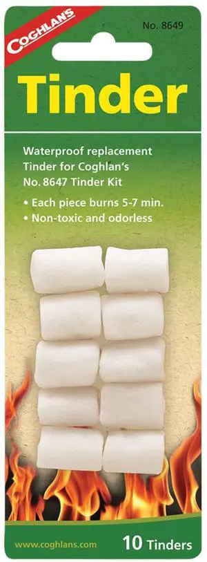 Coghlan's Tinder Kit, 10-Pack of Easy Non-Toxic and Odorless Fire-Starting Fuel #8649