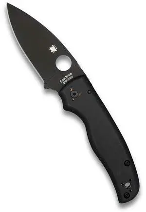 Spyderco Shaman Folder Black 3.6 in Plain Black G-10 Handle - 4015999