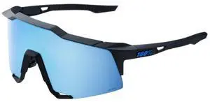 100 Percent Speedcraft Lightweight Polycarbonate Sunglasses with HiPER Blue Multilayer Mirror Lens and UV400 Protection (Matte Black)
