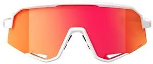 100 Percent Slendale Matte White Sunglasses with HiPER Red Multilayer Mirror Lens, 100 Percent UV Protection and Lightweight TR90 Frame