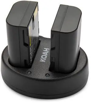 Koah PRO Panasonic DMW-BLF19 Two-Pack Rechargeable 2000 mAh Battery and Dual Portable Charger Kit, USB charging output for digital camera, long lasting Japanese cell high voltage batteries