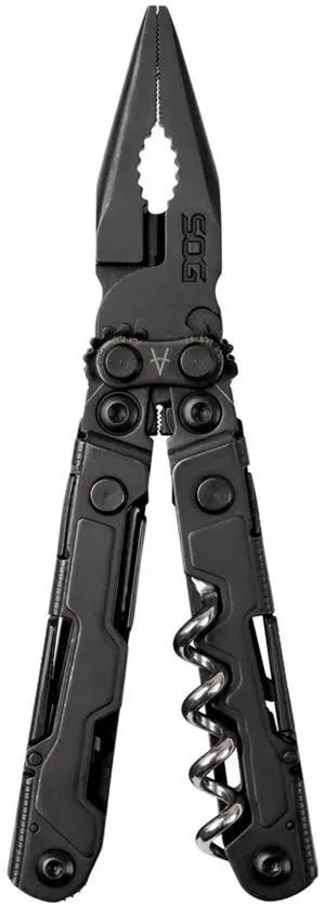 SOG PowerLitre Mini Utility Pocket Multi-Tool 17, Lightweight Stainless Steel (Black)