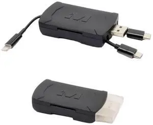 Muddy 4-in-1 Multi Card Reader for Trail Camera Image and Video Viewing with OTG Support and Apple and Android Compatibility (Black)