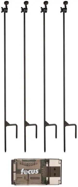 Trail Camera Holder Posts (2 Items) | Dual-Prong Step-in Posts, Universal 1/4x20 Thread, Wing-Nut Vertical Adjustment, Black, Includes USB Card Reader, (4 Pack) Trail Camera Holder Posts (2 Items) | Dual-Prong Step-in Posts, Universal 1/4x20 Thread, Wing-Nut Vertical Adjustment, Black, Includes USB Card Reader, (4 Pack)