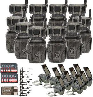 Stealth Cam Revolver 36MP 360-Degree Cellular Trail Camera with 1/4-Inch Threaded Mount (10-Pack) Bundle with Camera Power Pack (10-Pack), Holder (10-Pack), Memory Card (10-Pack) and Reader (41 Items)