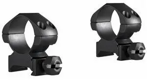 Hawke Sport Optics Precision Steel Weaver Ring Mounts (1-Inch, Steel, Medium, 2-Pack, Matte Black)