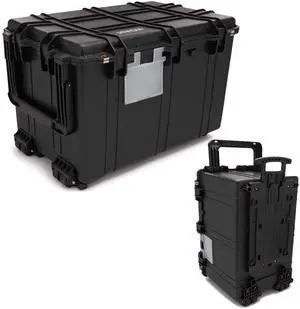 Koah Weatherproof 32" XXXL Roller Hard Case with Customizable Foam and Retractable Handle - 130 Liters Durable Protection for Equipment (32"x20"x20" Exterior, 28"x18"x16" Interior, Black)