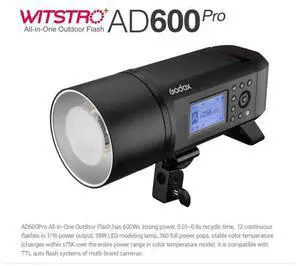 Godox AD600Pro Witstro All-In-One Outdoor Flash with Built-In 2.4G Wireless System and Dual Power Supply