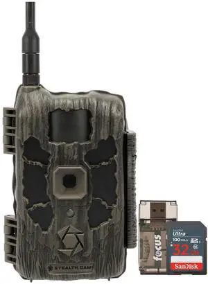 Stealth Cam 40MP Deceptor Max Cellular Trail Camera with 32GB Memory Card and Card Reader (3 Items)