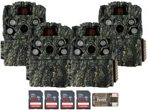 Browning Trail Camera - Strike Force FHDR 40MP (4-Pack) Bundle with 4x 32GB Memory Card and Card Reader (9 items)