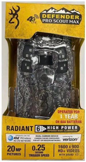 Browning Defender Pro Scout Max Cellular Trail Camera, AT&T and Verizon
