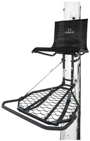 Hawk Kickback Weather-Resistant LVL Hang-On Stand with Over-Molded Attachment Hooks and Teflon Washers (Black)