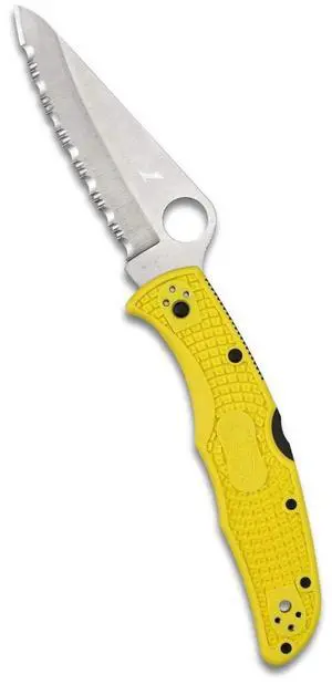 Spyderco Pacific Salt 2 Folding Knife 3.78-Inch Yellow FRN Handle H-2 Steel Blade 4-Position Pocket Clip