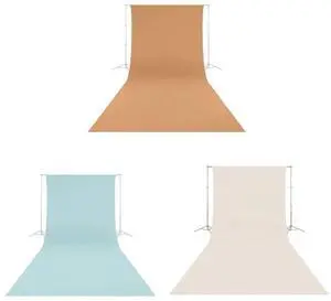 Westcott Wrinkle-Resistant 9' x 20' Backdrop for Photography Shoots, Group Portraits, & Photo Booths - Portable and Travel Friendly (Brown Sugar, Buttermilk White, Pastel Blue) (3 Items)
