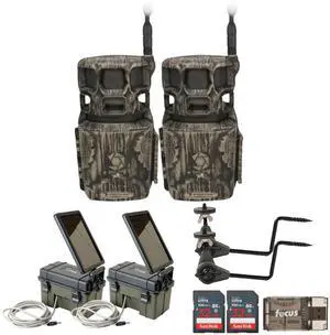 Stealth Cam Revolver Pro 2.0 360-Degree 40MP Cellular Camera 1440p Video Resolution (Brown) Bundle with Holder, Auxiliary Power Pack, Memory Card, and SD Reader (9 Items)