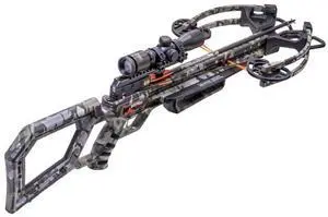 TenPoint Wicked Ridge Commander M1 Lightweight and Compact Profile Crossbow with Rope-Sled and Fully Coated 4x Multi-Line Scope (Peak Camo)