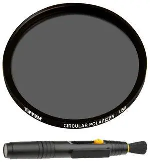 Tiffen 40.5mm Circular Polarizer Polarizing Lens Filter Bundle with Lens Cleaning Brush Kit (2 Items)