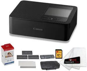 Canon Selphy CP1500 Wireless Compact WiFi AirPrint USB and Dye Sublimation Photo Printer (Black) Bundle with Accessories (12 Items)