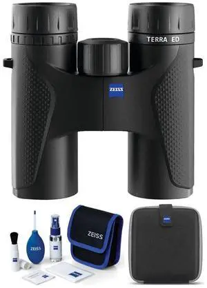 Zeiss 8x32 Terra ED Binoculars (Black) with Zeiss Lens Cleaning Kit Bundle