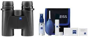 Zeiss Conquest HDX 10x32 Binocular with 90 Percent Light Transmission and Rugged Design (Black) Bundle with Zeiss Lens Cleaning Kit (2 Items)