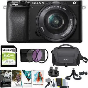Sony Alpha a6100 APS-C Mirrorless Camera with 16-50mm Lens Bundle