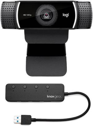 Logitech C922 Pro Stream 1080p Webcam with Knox 4-Port USB 3.0 Hub