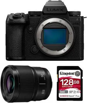 Panasonic Lumix S5 IIX 24.2MP Full Frame Mirrorless Camera with 50mm f/1.8 Lenses and 128GB SD Card