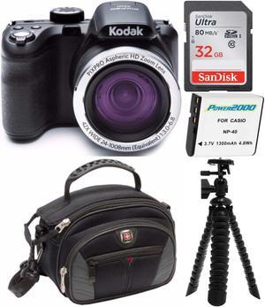 KODAK PIXPRO AZ421 Astro Zoom 16MP Digital Camera w/ 32GB SD & Tripod Bundle