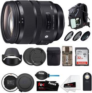 Sigma 24-70mm f/2.8 DG OS HSM ART Lens for Canon with Dock and Backpack Bundle