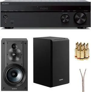 Sony 2 Channel Stereo Receiver with Sony 3-Way 3-Driver Speaker System Bundle
