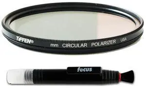 Tiffen 49mm Circular Polarizer Polarizing Lens Filter and Lens Pen Kit